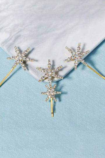 Simple Star Golden Rhinestones hårklemme